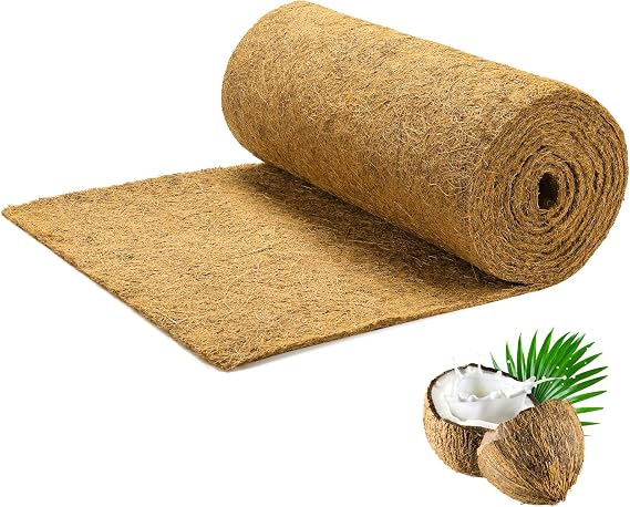 Coco Liner Roll 16x80 Inch, Natural Coconut Liners for Planter Flower Basket, Thick Coco Fiber Mat for Hanging Basket, Garden Decoration, Animal Pet Pads, Reptile Carpet
