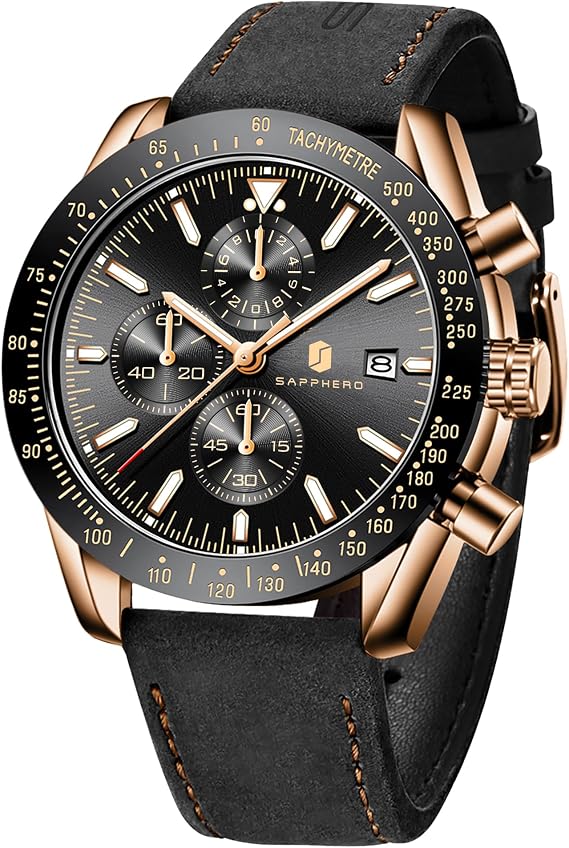 BENYAR Mens Watches Analog Quartz Chronograph Waterproof Luminous Men's Wrist Watches Business Casual Fashion Designer Big Face Dress Watch