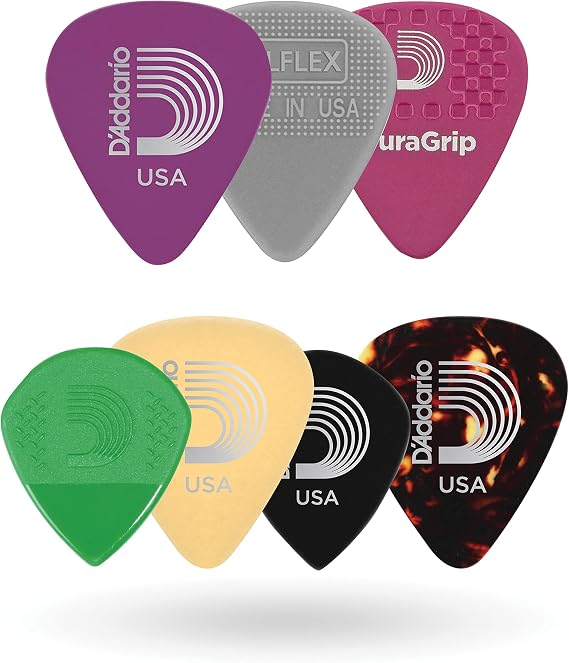 D'Addario Accessories Assorted Guitar Picks, Medium,7 Pack