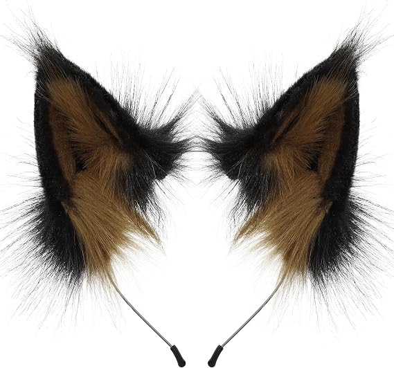 HAOAN Animal Faux Fur Fox Wolf Ear Headband Furry Handmade Hairband Headwear Costume Cosplay Accessories