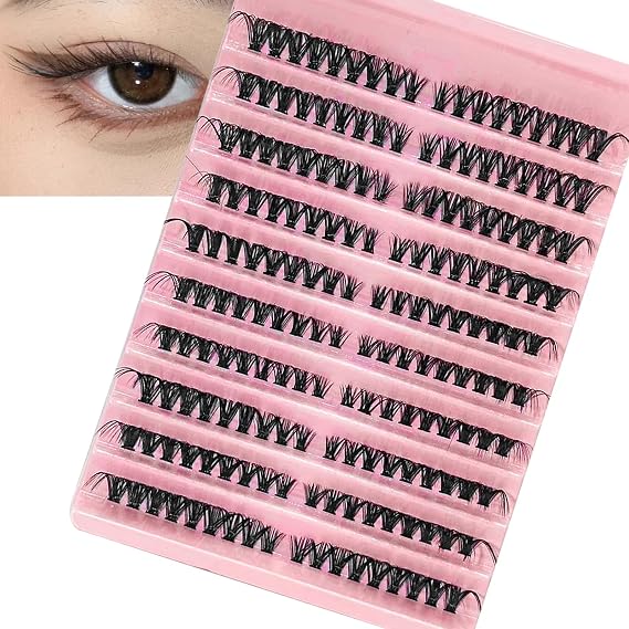 200pcs Lash Clusters, 30D 40D 60D 80D Wispy C Curl DIY Lashes
