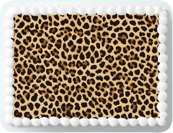 Edible Cake Topper Leopard Sheet 8.5 x 11 inch Decoration Easy to Cut Image