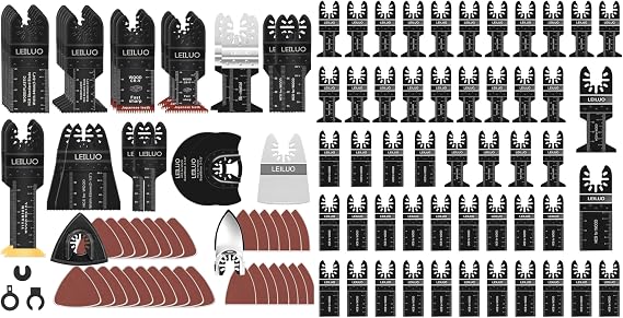 LEILUO 116 Pcs Multitool Blade Kits 50 Pcs Oscillating Tool Blades