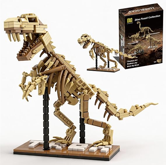 Dinosaur Skeleton Building Kit & Paleontology Building Set-316PCS Excavation-Ready T.Rex Fossil Model, Adult Dinosaur Gift with Movable Joints for Collectors-Display Figures for Home&Office