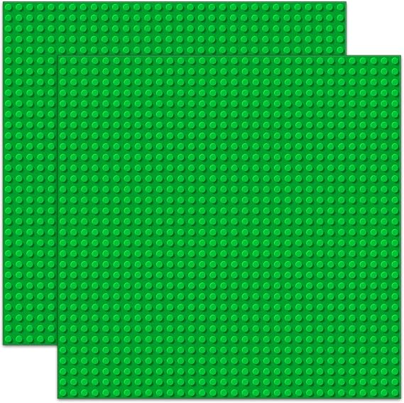 2 Pack Classic Baseplates Board for Building Bricks, Compatible with All Major Brands, Platforms Base Building Sheet for Activity Table Build on Mat Accessories for Kids Teens Adults, 10" x 10"