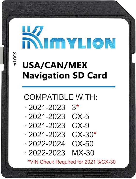 Navigation SD Card for Select 2021-2024 Mazda, TD2K66EZ1B, USA/CAN/MEX Maps