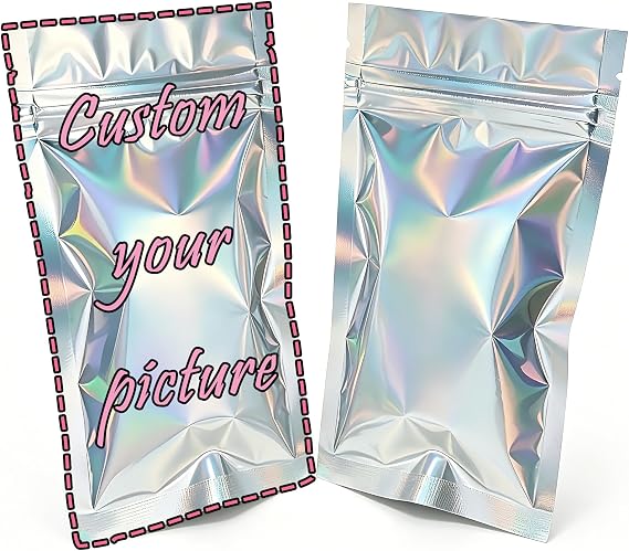 Custom Laser-Cut Bags: 50/100/200/500/1000pcs count, 7.8x4.7in (20x12cm) self-seal. Dual-side printable for gifting, luxury storage. Heavy-duty, reusable. Perfect bulk solution for small businesses (100) (100)
