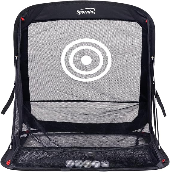 Spornia XL Golf Chipping Net with Auto Ball Return, Attachable Targets & Protective Side Barrier Nets - Extra Large for Superior Practice