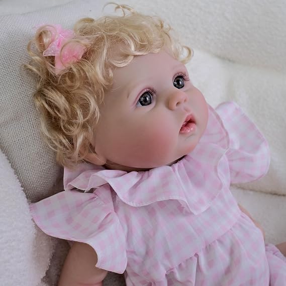 Anano Realistic Reborn Baby Dolls Girl Silicone Full Body 19 Inch Full Body Vinyl Handmade Real Life Size Newborn Toddler Doll Soft Lifelike Preemie Baby Doll