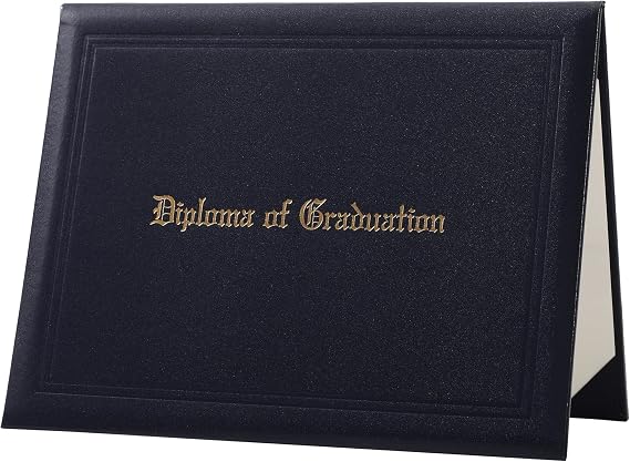 Imprinted Diploma Cover for Certificate 8.5''x 11'' Black