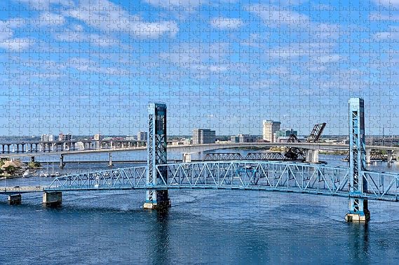 Florida Jacksonville Bridge USA Jigsaw Puzzle for Adults 1000 Piece Wooden Travel Gift Souvenir