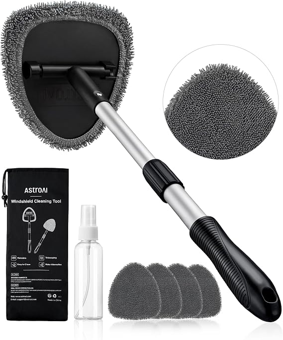 AstroAI 21" Extra-Long Windshield Cleaner Tool & Car Interior Detailing Kit