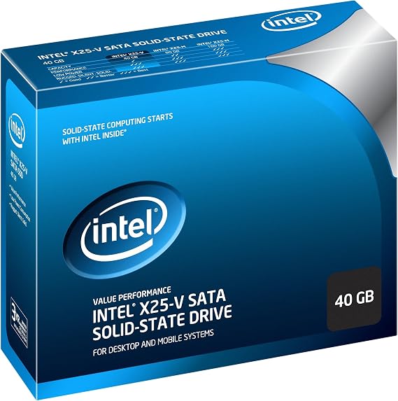 Intel X25-V 40 GB Solid State Drive with Internal SATA and Power Cables SSDSA2MP040G2K5