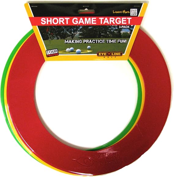 Eyeline Golf Short Game Target - Circle Putting and Chipping Training Tool/Aids for Indoor Outdoor - Pack of 3. Ideal for Landing Targets, Chipping, Pitching. Speed Control Targets. Thin - 1/8”