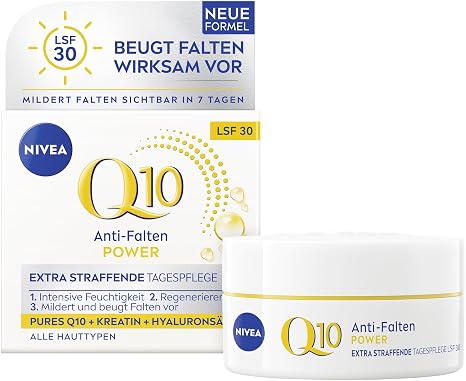 Nivea Power Q10 Anti-Wrinkle Extra Firming Day Cream SPF 30 Face Care Reduces & Prevents Wrinkles Firming Day Cream with Pure Q10 Creatine & Hyaluronic Acid (50 ml)