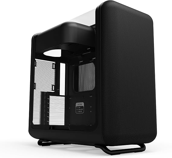 Hyte X50 - Modern Performance ATX Mid-Tower Gaming PC Case - Optimized High Airflow Chassis - 4mm Thick, Curved, Laminated Acoustic Glass - Micro Mesh Panels w Sturdy Stamped Steel - Pitch Black