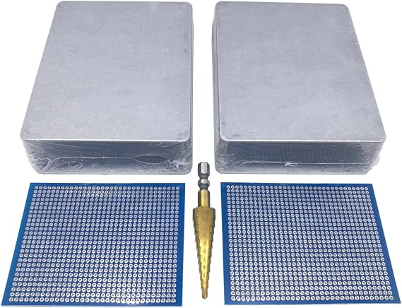 2 pcs 1590BB Enclosure Box incl. Step Drill, PCBs, Aluminum Guitar Effect Pedal Case, unpainted