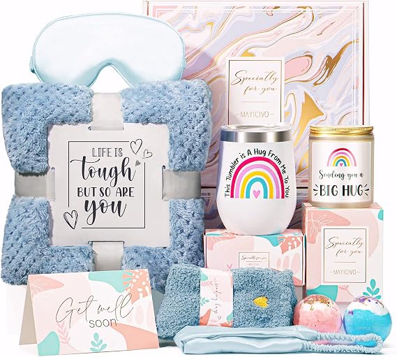 Get Well Soon Gifts for Women, Inspirational Birthday Gifts for Women, Self Care Package Get Well Gift Baskets for Friends After Surgery, Sympathy Thinking of you Gifts, Feel Better Cancer Care Gifts
