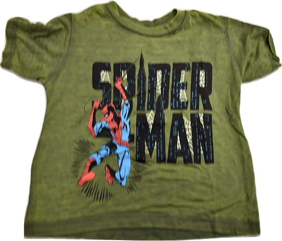 Spiderman Marvel Toddler Size Green Webslkinger Tee Shirt Size 2T
