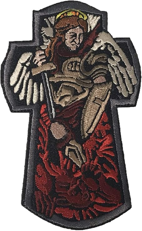 St. Michael the Archangel - 100% Embroidered Morale Patch with Hook and Loop Backing (Full Color)