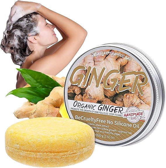 Ginger Hair Regrowth Shampoo Bar, Anti Hair Loss Ginger Shampoo Soap, Promotes Hair Growth, Hair Growth Repair (1PC)