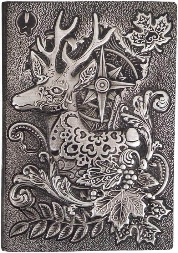 Leather Writing Journal Notebook Travel Journals Vintage Handcraft Embossed Deer Antique Diary Notebook Daily Weekly Monthly Planner Journal