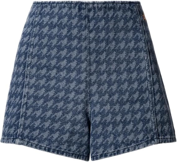 Denim Houndstooth Shorts