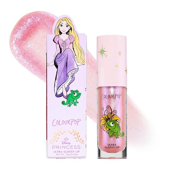 ColourPop x Disney Princess Ultra Glossy Lip Gloss - High-Shine, Non-Sticky & Hydrating Lip Gloss - Infused with Hyaluronic Acid, Kakadu Plum & Cherry - Pinky Lilac, Courageous Rapunzel (0.24 Fl oz)