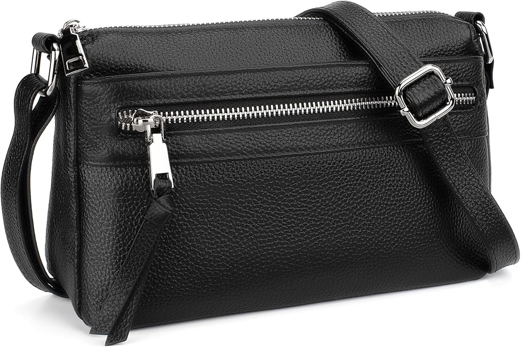 befen Genuine Leather Handbag Women's Medium Size Crossbody Bag Leather RFID Blocking Mobile Phone Case for Hanging Modern Small Shoulder Bag Women with Adjustable Shoulder Strap