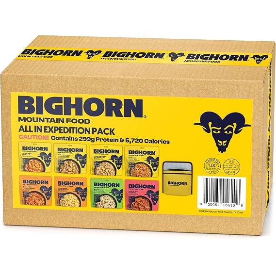BIGHORN All In Expedition Pack, 8 Freeze Dried Backpacking Meals