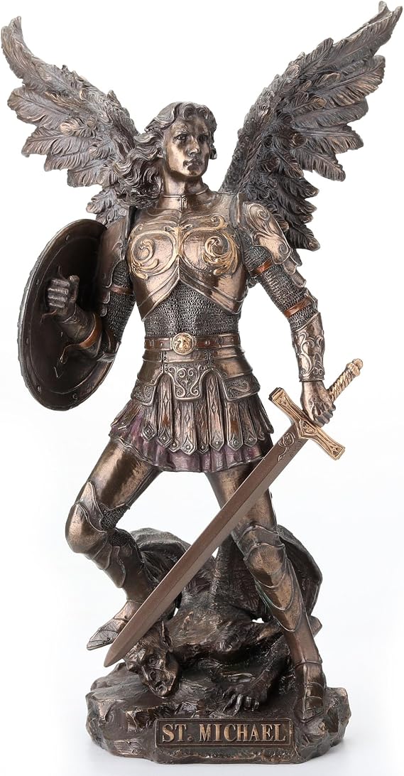 Unicorn Studio 12 7/8 Inch Archangel Saint Michael Cold Cast Resin Bronze Finish Sculpture Religious Gift Home Decor Statue