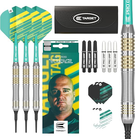 Target Darts Rob Cross 18G Brass Soft Tip Darts Set