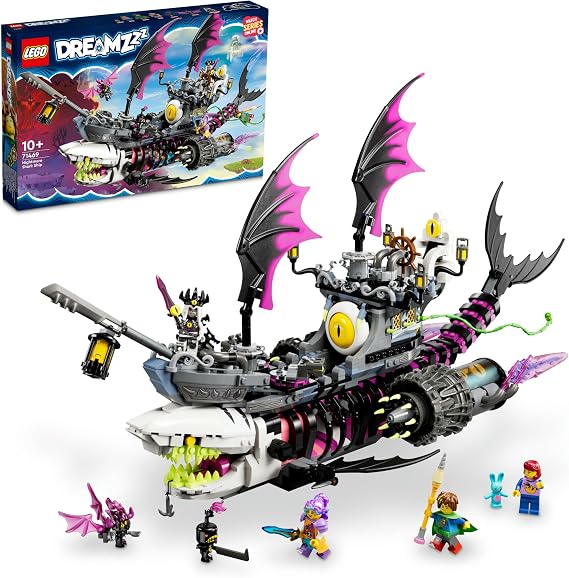 LEGO® DREAMZZ™ Nightmare Shark Ship Creative Toy Making Set That Adventure-Loving Children Ages 71469-10 and Over Can Build in 2 Different Ways (1389 Pieces)
