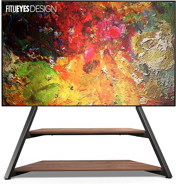 FITUEYES Large TV Floor Stand for 75-100 Inch TVs up to 187 lb, Walnut