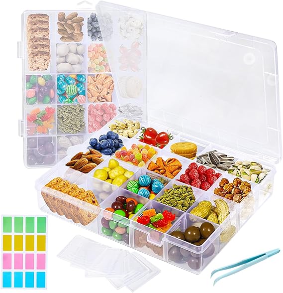 2 Pack Travel Snack Box with Compartments, Snackle Box for Plane