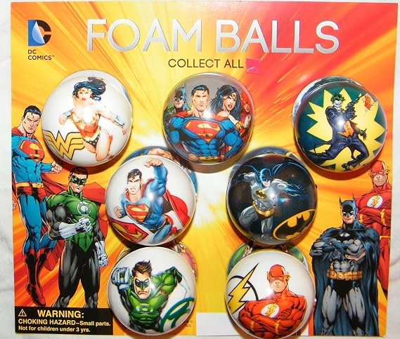 Batman, Superman, Justice League DC Superhero Figure Soft Foam Ball Toys Collection of 12 by Super Hero