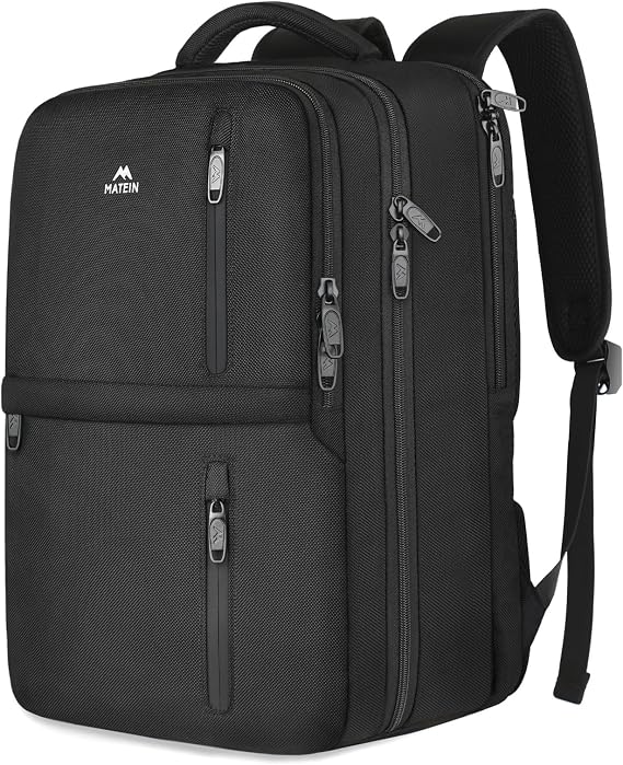MATEIN Travel Laptop Backpack, Flight Approved Carry on Backpack, Black