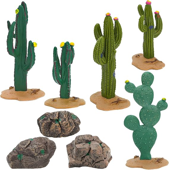 ONEST 8 Pieces Model Cactus Artificial Fake Cacti Stones for Home Decoration Miniature Landscape Landform Diorama Project