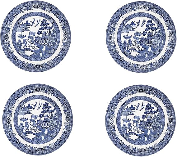 Churchill Blue Willow Salad Plate 8", Set Of 4, Made In England