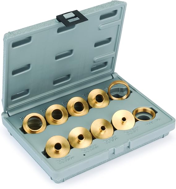 Woodriver 10-Piece Brass Router Bushing Set With Case