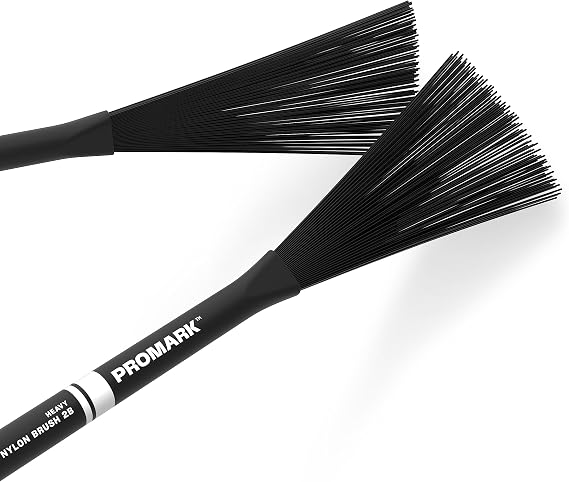ProMark Heavy Nylon Brush 2B - Black - Jazz Brush - Wire Brush for Snare Drums - Nylon Drum Brush