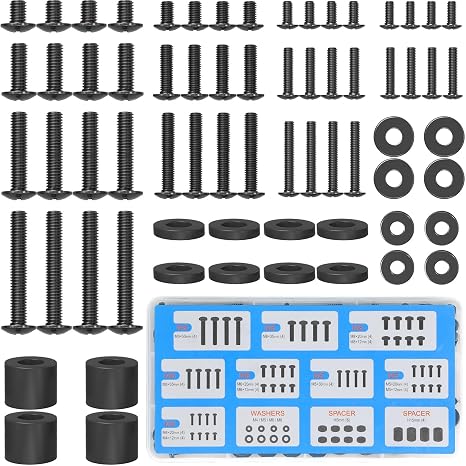 MOUNTUP Universal TV Mounting Hardware Screw Kit with Box - M4 M5 M6 M8 Screws, Spacers & Washers for Most LED LCD OLED 4K TVs, Replacement Screws for TVs/Monitor Mounting up to 80 inches, MU0041