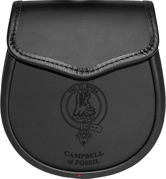 Campbell of Possil Leather Day Sporran Scottish Clan Crest