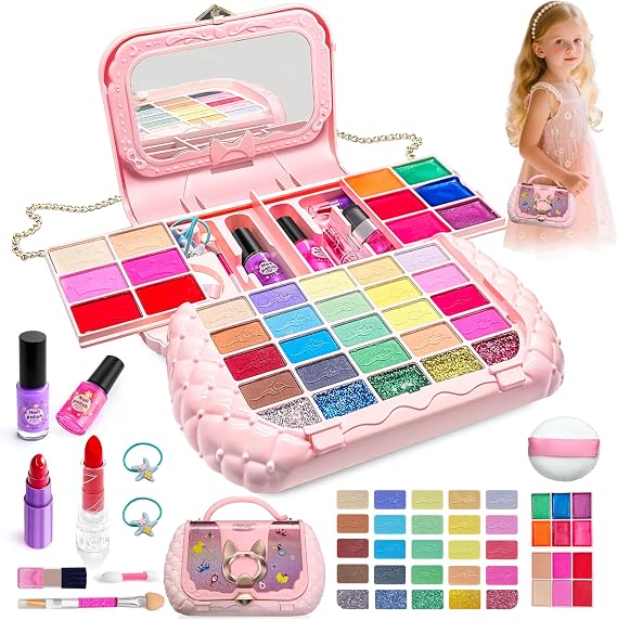 Kids Makeup Kit for Girl, Real Washable Kids Makeup Sets for Girls 5-8