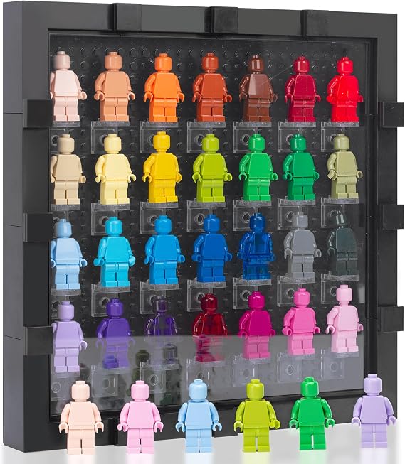 Minifigure Display Case Shadow Box for 28 Figure Display Case | Case only, Minifigure not included.