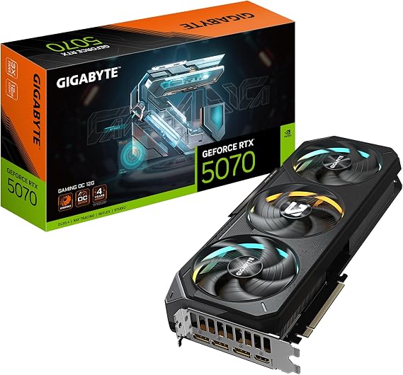 Gigabyte GeForce RTX 5070 Gaming OC 12G Graphics Card - 12GB GDDR7 192 Bit PCI-E 5.0 2625 MHz Core Clock 3 x DP 2.1a 1 x HDMI 2.1b NVIDIA DLSS 4 GV-N5070GAMING OC-12GD