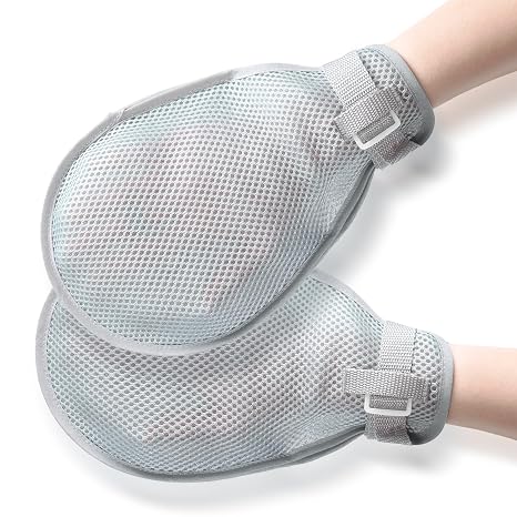 lefeke Medical Restraint Gloves, Hand Protective Gloves for Autistic Child, Bed Restraints Mitts, Limb Holder, Movement Limited Ties for Hands (for Children Kids -2Pcs)