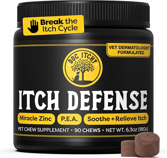 Doc Itchy: Itch Defense Dog Allergy Chews | Zinc + P.E.A. Itch Relief Armor
