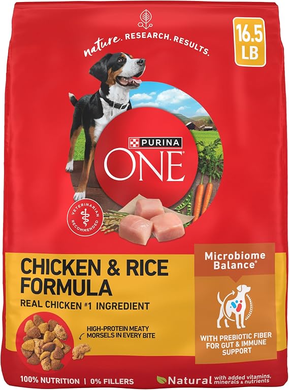 Purina ONE Chicken & Rice Formula Dry Dog Food, 16.5 lb Bag