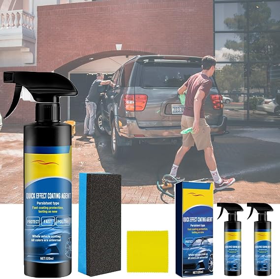 Multi-functional Car Ceramic Coating Nano Spray, Quick Effect Coating Agent for Superior Protection & High Shine, Hydrophobic Car Coating Spray, for Car, Boat, Rv, Truck, Alloys, 3Pcs, 120ml